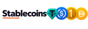 Stablecoins, four icons in a fan