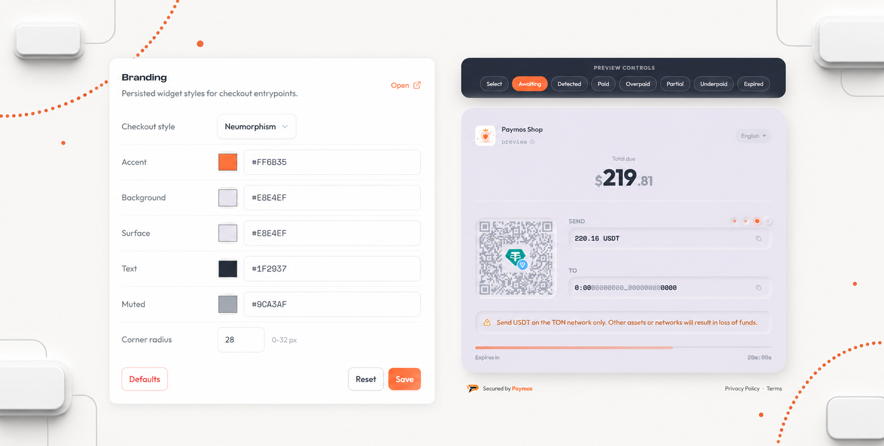 Restyle the checkout without touching code