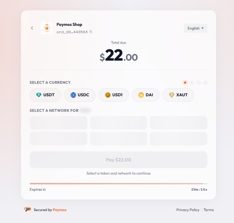 Paymos dashboard preview