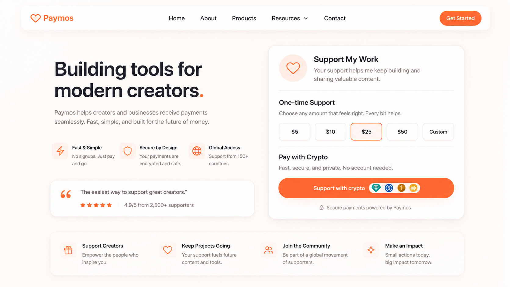 A Pay button for donations and tips